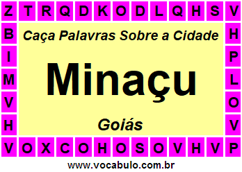 Caça Palavras Sobre a Cidade Minaçu do Estado Goiás