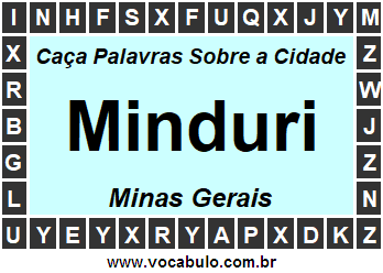 Caça Palavras Sobre a Cidade Mineira Minduri