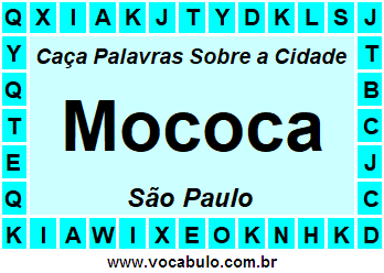 Caça Palavras Sobre a Cidade Mococa do Estado São Paulo