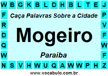 Caça Palavras Sobre a Cidade Mogeiro do Estado Paraíba