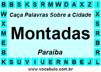 Caça Palavras Sobre a Cidade Montadas do Estado Paraíba