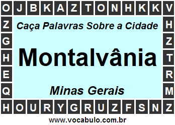 Caça Palavras Sobre a Cidade Mineira Montalvânia