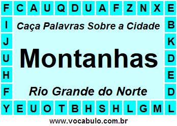 Caça Palavras Sobre a Cidade Montanhas do Estado Rio Grande do Norte