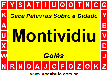 Caça Palavras Sobre a Cidade Montividiu do Estado Goiás