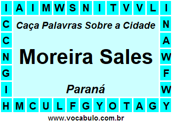 Caça Palavras Sobre a Cidade Paranaense Moreira Sales