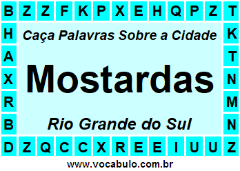 Caça Palavras Sobre a Cidade Mostardas do Estado Rio Grande do Sul