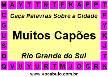 Caça Palavras Sobre a Cidade Gaúcha Muitos Capões