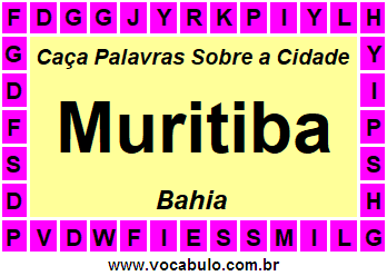 Caça Palavras Sobre a Cidade Baiana Muritiba