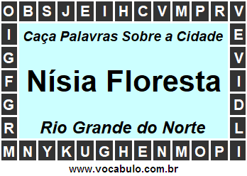 Caça Palavras Sobre a Cidade Norte Rio Grandense Nísia Floresta