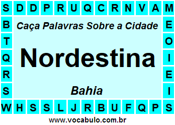 Caça Palavras Sobre a Cidade Nordestina do Estado Bahia