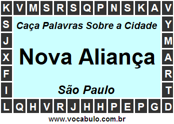 Caça Palavras Sobre a Cidade Nova Aliança do Estado São Paulo