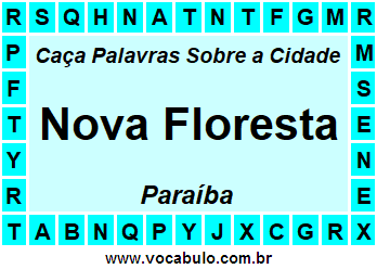 Caça Palavras Sobre a Cidade Paraibana Nova Floresta