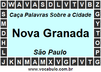 Caça Palavras Sobre a Cidade Paulista Nova Granada