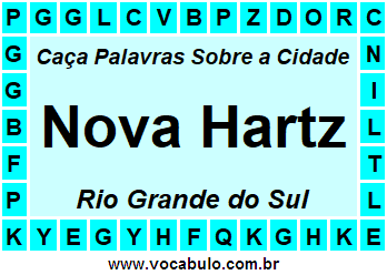 Caça Palavras Sobre a Cidade Nova Hartz do Estado Rio Grande do Sul