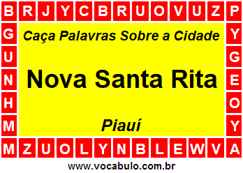 Caça Palavras Sobre a Cidade Piauiense Nova Santa Rita