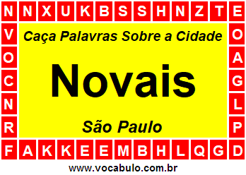 Caça Palavras Sobre a Cidade Paulista Novais