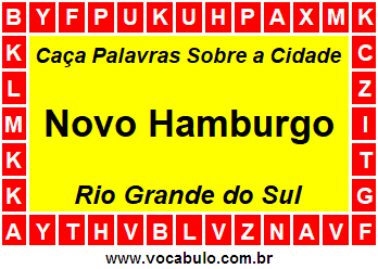 Caça Palavras Sobre a Cidade Novo Hamburgo do Estado Rio Grande do Sul