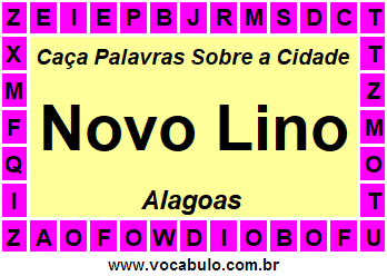 Caça Palavras Sobre a Cidade Alagoana Novo Lino