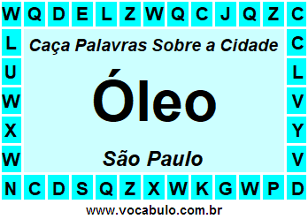 Caça Palavras Sobre a Cidade Óleo do Estado São Paulo