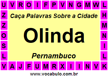 Caça Palavras Sobre a Cidade Olinda do Estado Pernambuco