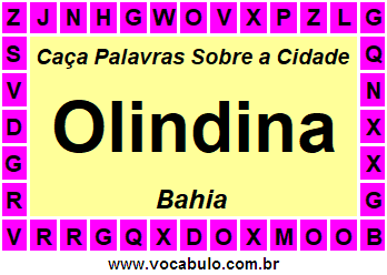 Caça Palavras Sobre a Cidade Olindina do Estado Bahia