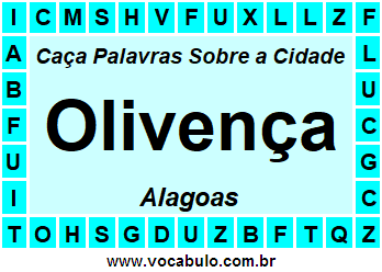 Caça Palavras Sobre a Cidade Alagoana Olivença