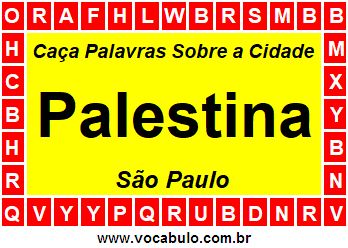 Caça Palavras Sobre a Cidade Palestina do Estado São Paulo