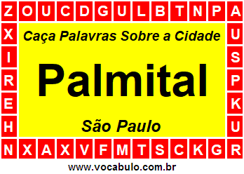 Caça Palavras Sobre a Cidade Paulista Palmital