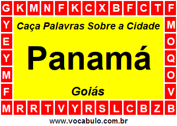 Caça Palavras Sobre a Cidade Panamá do Estado Goiás