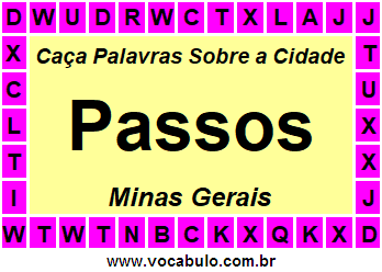 Caça Palavras Sobre a Cidade Mineira Passos