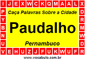 Caça Palavras Sobre a Cidade Paudalho do Estado Pernambuco