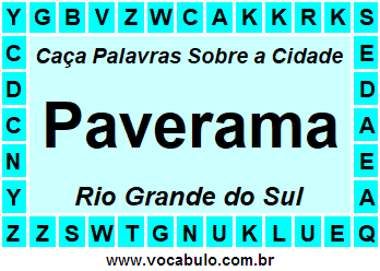 Caça Palavras Sobre a Cidade Paverama do Estado Rio Grande do Sul