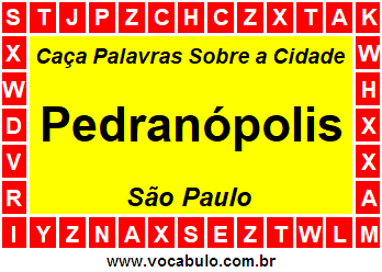 Caça Palavras Sobre a Cidade Pedranópolis do Estado São Paulo