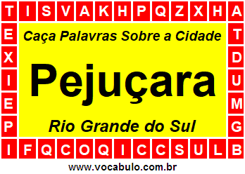 Caça Palavras Sobre a Cidade Pejuçara do Estado Rio Grande do Sul