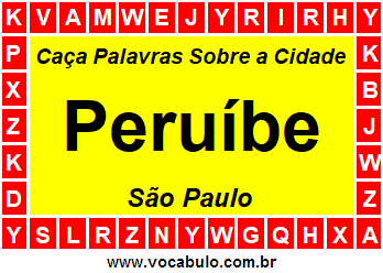 Caça Palavras Sobre a Cidade Paulista Peruíbe