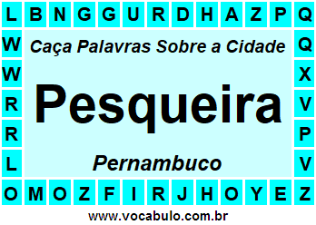 Caça Palavras Sobre a Cidade Pernambucana Pesqueira