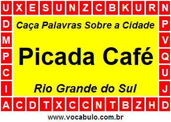 Caça Palavras Sobre a Cidade Picada Café do Estado Rio Grande do Sul