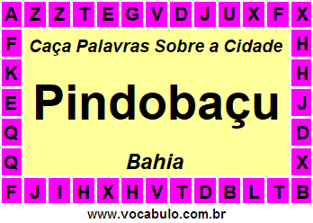 Caça Palavras Sobre a Cidade Pindobaçu do Estado Bahia