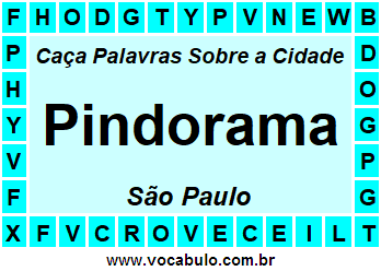 Caça Palavras Sobre a Cidade Pindorama do Estado São Paulo