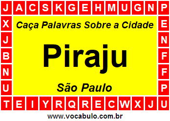 Caça Palavras Sobre a Cidade Paulista Piraju