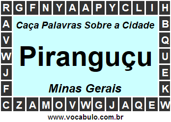Caça Palavras Sobre a Cidade Mineira Piranguçu
