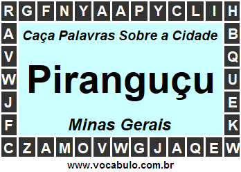 Caça Palavras Sobre a Cidade Piranguçu do Estado Minas Gerais