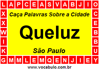 Caça Palavras Sobre a Cidade Paulista Queluz