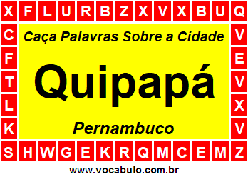 Caça Palavras Sobre a Cidade Pernambucana Quipapá