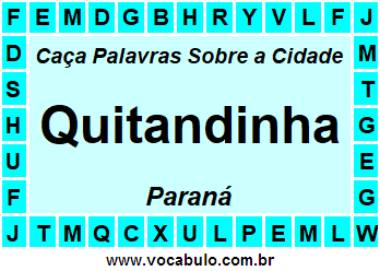 Caça Palavras Sobre a Cidade Quitandinha do Estado Paraná