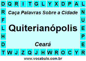 Caça Palavras Sobre a Cidade Quiterianópolis do Estado Ceará