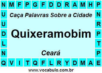 Caça Palavras Sobre a Cidade Cearense Quixeramobim