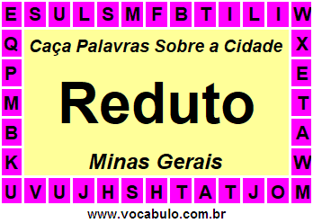 Caça Palavras Sobre a Cidade Reduto do Estado Minas Gerais