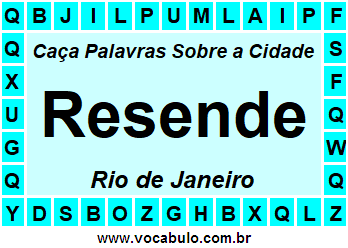 Caça Palavras Sobre a Cidade Fluminense Resende