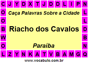 Caça Palavras Sobre a Cidade Riacho dos Cavalos do Estado Paraíba